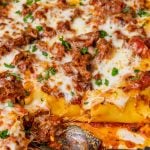 lasagna rollups in a baking pan